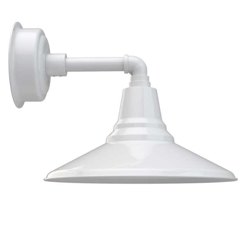 Luminaire de grange à del 1 lumière del Tamia, H 10,18 po x l 14 po x P 26,75 po, Blanc