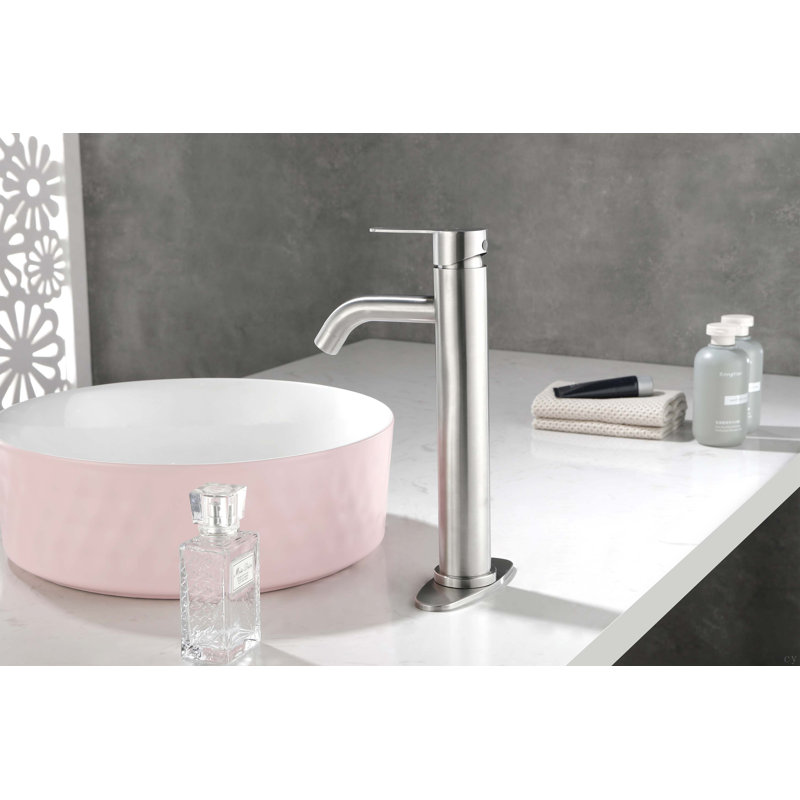 Robinet de salle de bain à poignée simple avec bonde escamotable (sans trop-plein)