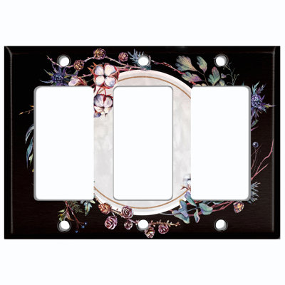 Patterned 3 - Gang Rocker Standard Wall Plate