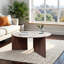 Sagebrook Home 39" Somerset Marble And Wood Coffee Table, Multi