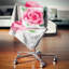 Grande fleur rose avec feuilles - Coussin imprimé floral-30746210-30746214