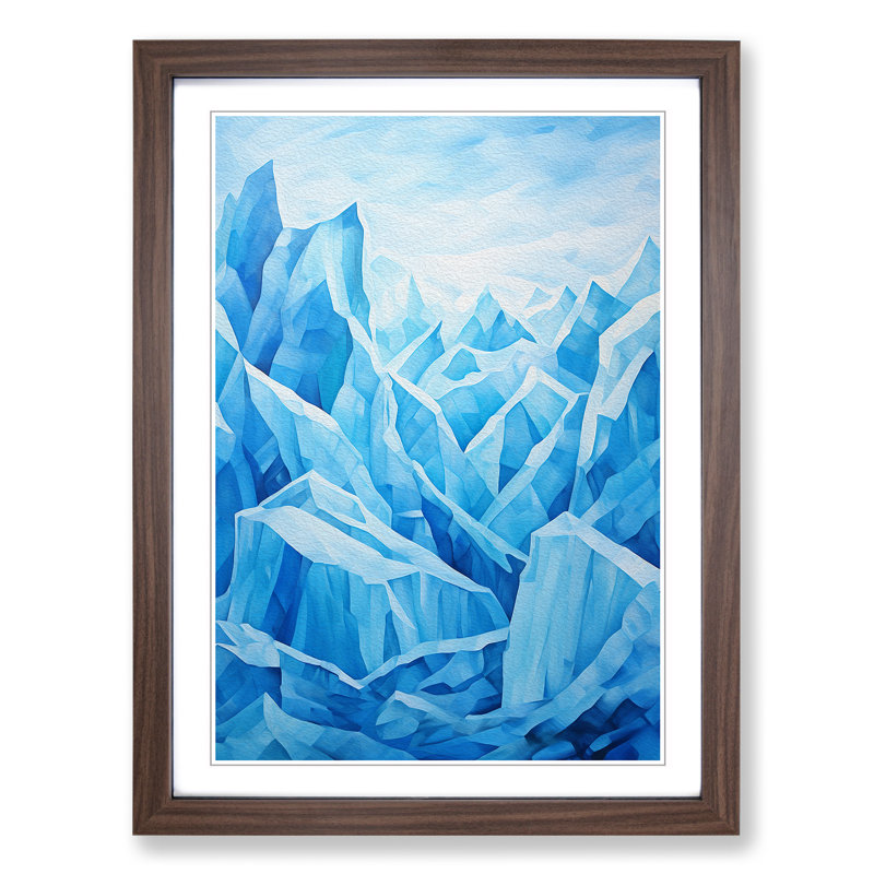 Glacier Cubism - Framed Print, Walnut, 46cm H x 34cm W x 2cm D