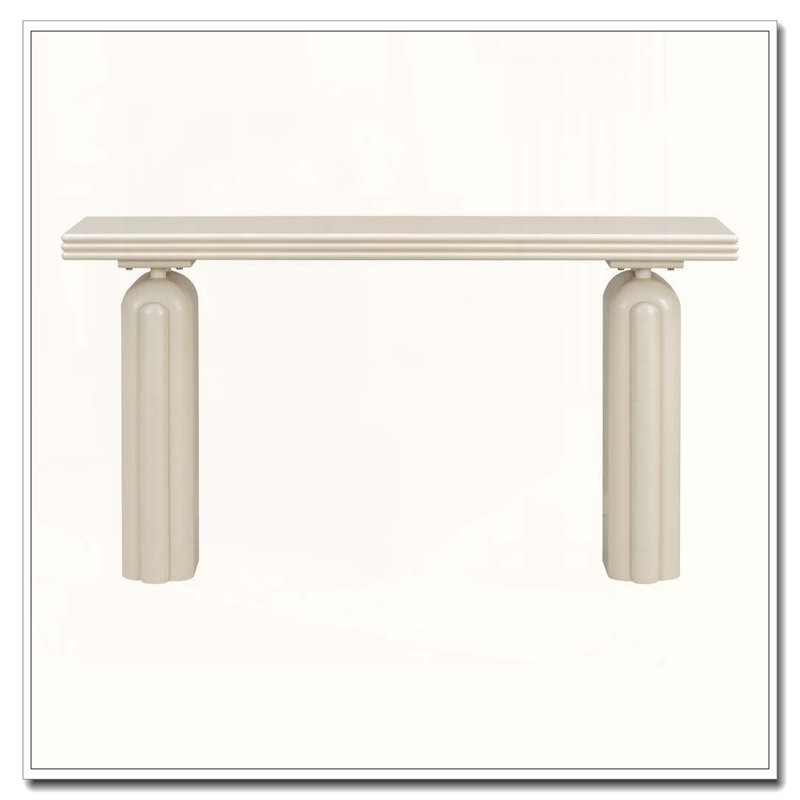 Console élégante et luxueuse en placage d'acacia, Beige