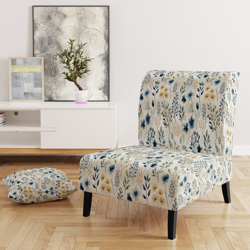 Fauteuil de chambre rembourré bohémien et éclectique Natural Plant Fusion I