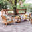 Arizona 2-Person 3-Piece Teak Patio Conversation Set with Cushions-1219094881-1219094880
