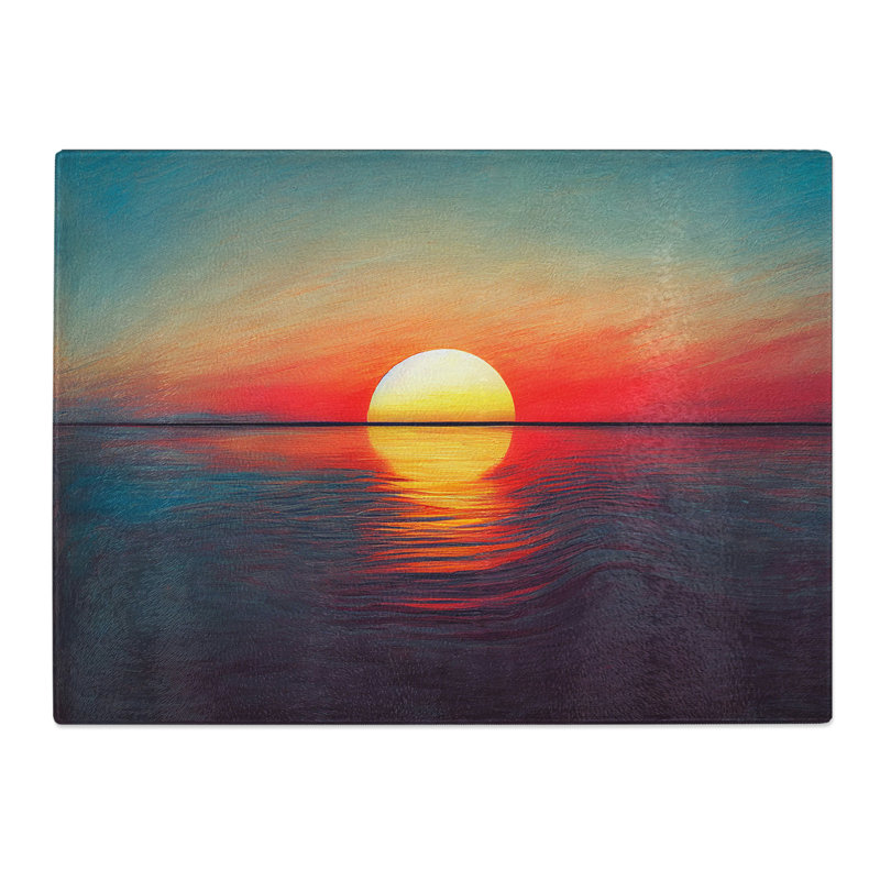 Delightful Ocean Sunset  Glass Chopping Board