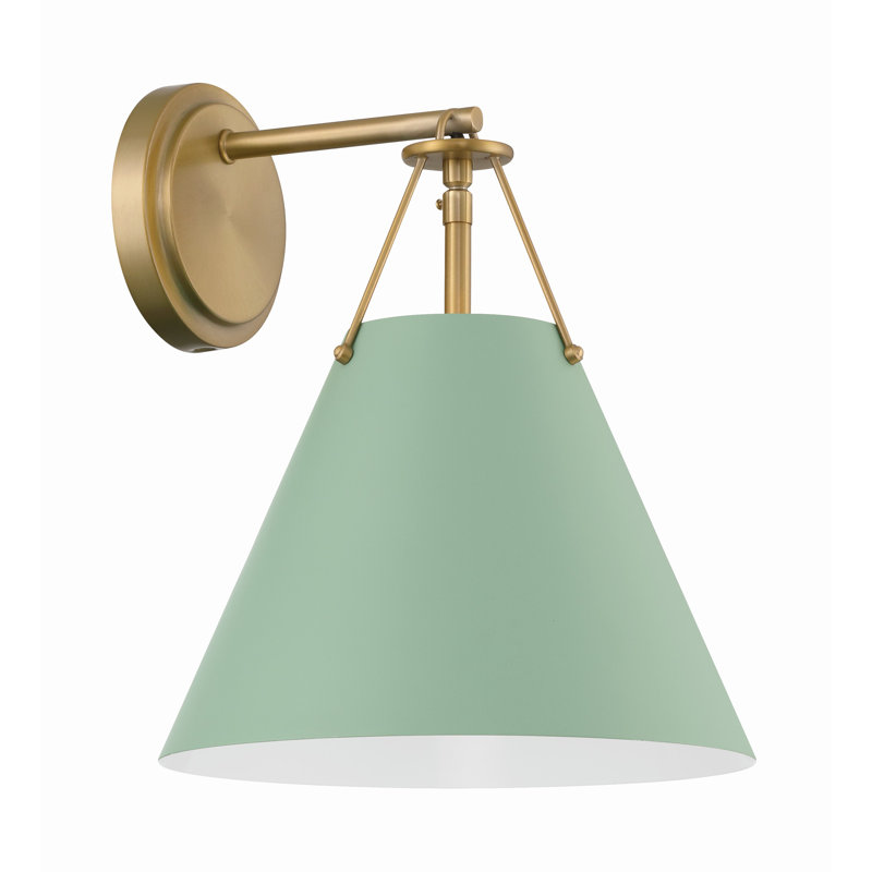 Kinston Armed Sconce, Vibrant Gold, Green