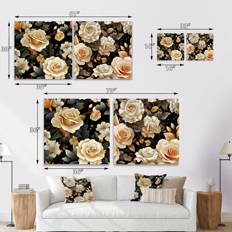 Watford - ensemble de 2 art mural en verre acrylique, H 16 po x l 33 po