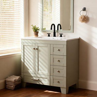 Meuble-lavabo simple 30 po avec comptoir en céramique