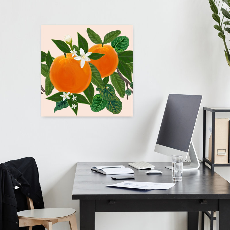 Art contemporain, art floral abstrait, H 18 po x l 18 po