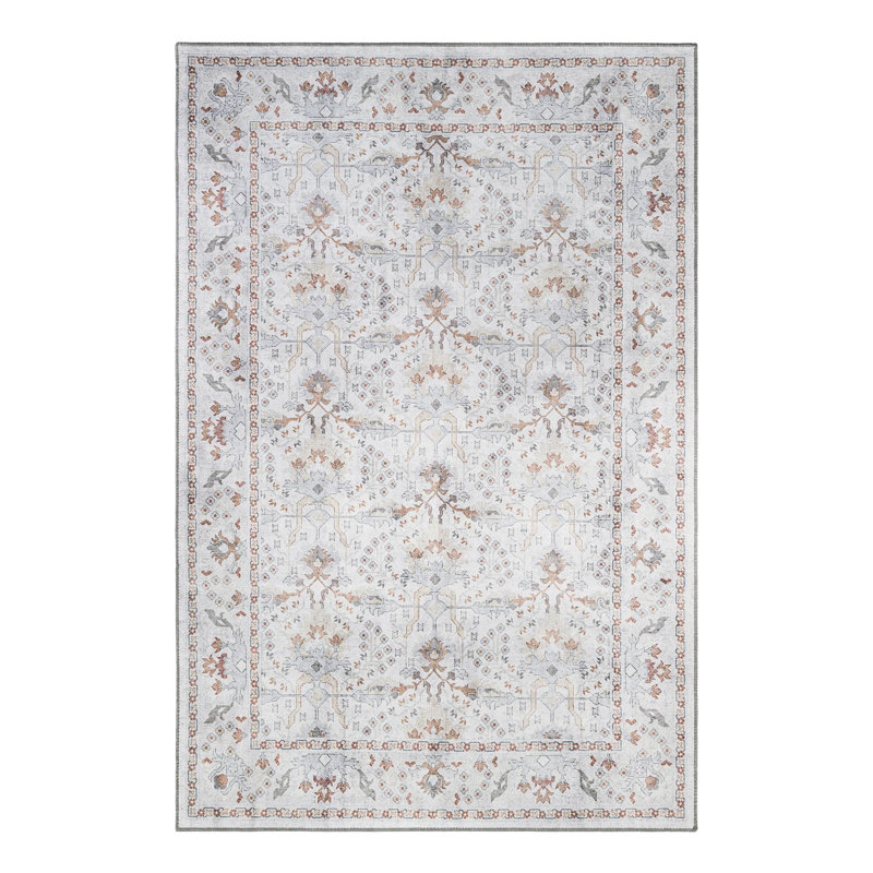 Lurene Performance Chenille Floral Indoor Rug, Rectangle 6'1" x 9'