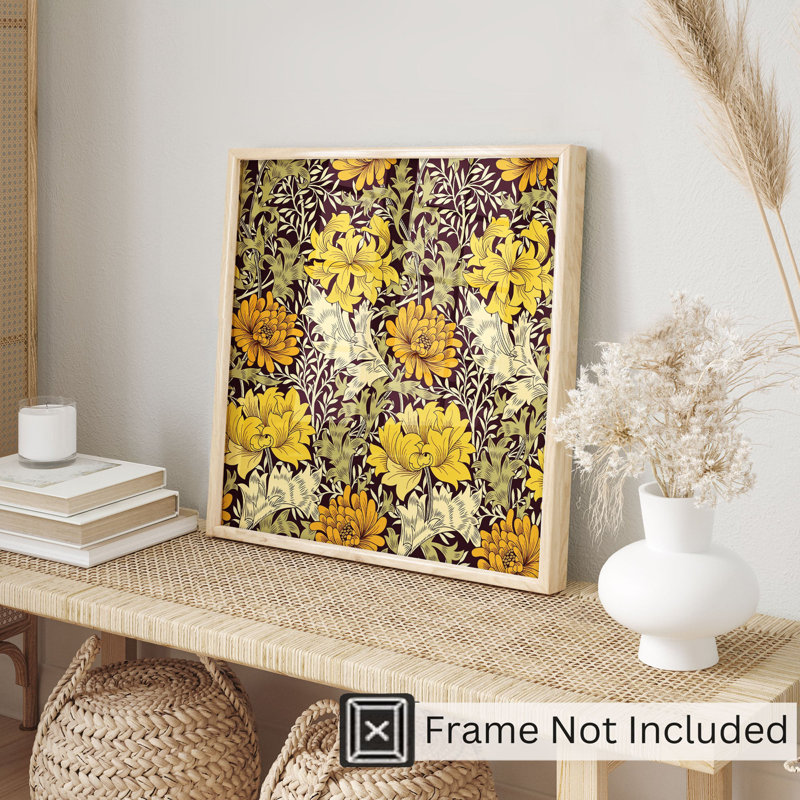 «Botanical William Morris Style», reproduction d'art classique sans cadre, H 18 po x l 18 po