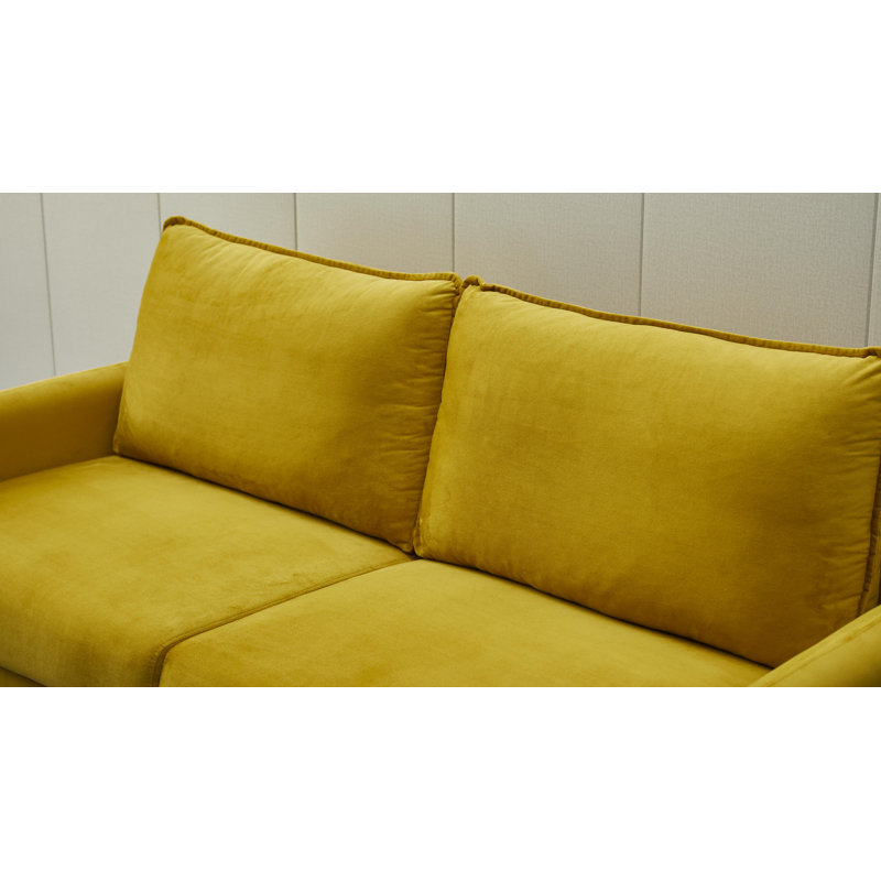 Morrone 57.8'' Velvet Loveseat, Goldenrod Velvet