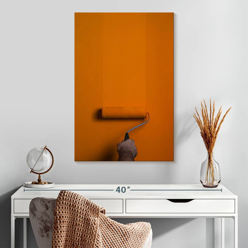 Orange Paint Roller, 30" H x 20" W