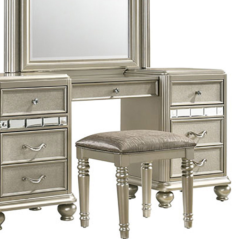 Tabouret de coiffeuse Murrah, Platine