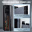 Coffre-fort Enjyam pour la maison : armoire de rangement sécurisée pour fusil et outils à main avec accès rapide par empreinte digitale, étagère amovible, mode silencieux, coffre à outils intégré, grande capacité, couleur noire.