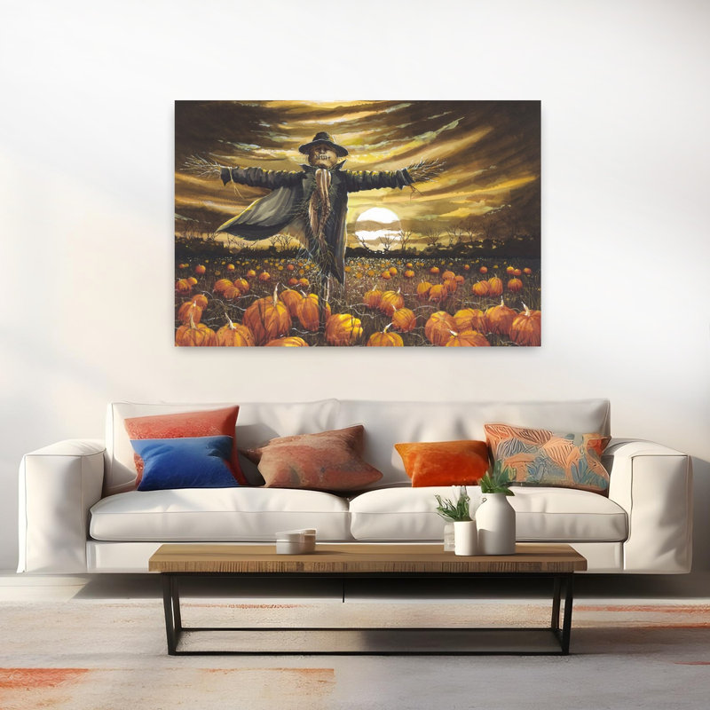 Arise, citrouille, paysage contemporain abstrait, art naturel, H 40 po x l 60 po