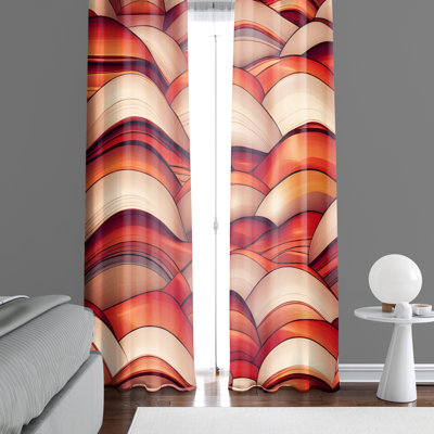 Paire de rideaux semi-transparents en polyester Akshaye