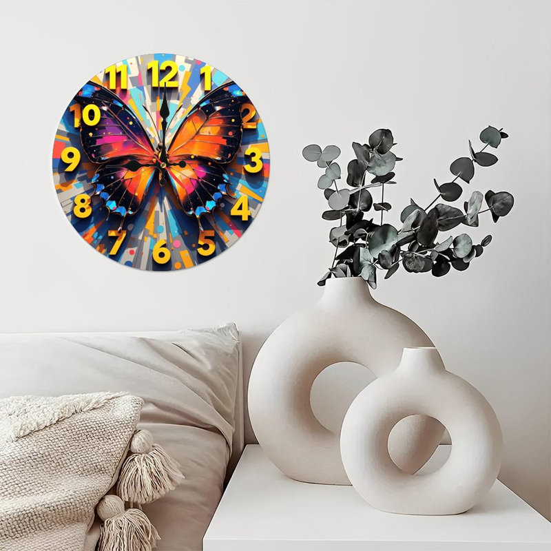 Colorful Butterfly Clock