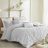 Brooklyn Cotton Jacquard Comforter Set with Euro Shams and Throw Pillows-896363541-896363537