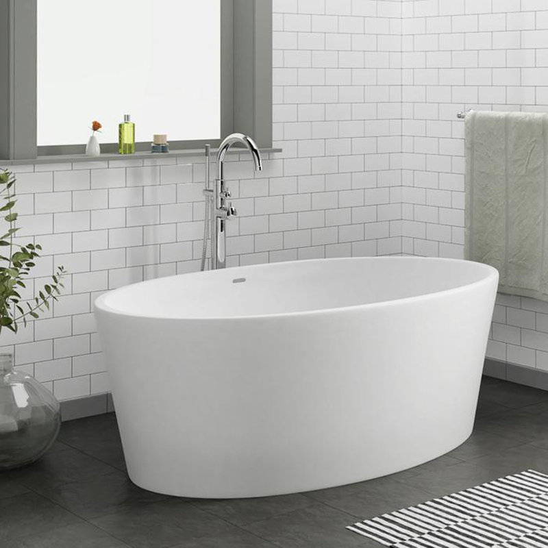 63'' x 35.5'' Soaking Resin Bathtub, White Gloss