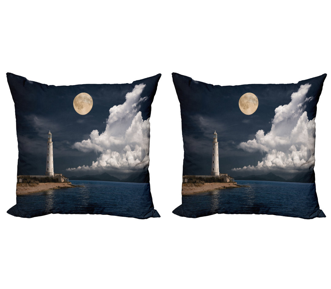 Kissen Kissenbezug, Moonlight Island Sea, Multicolor