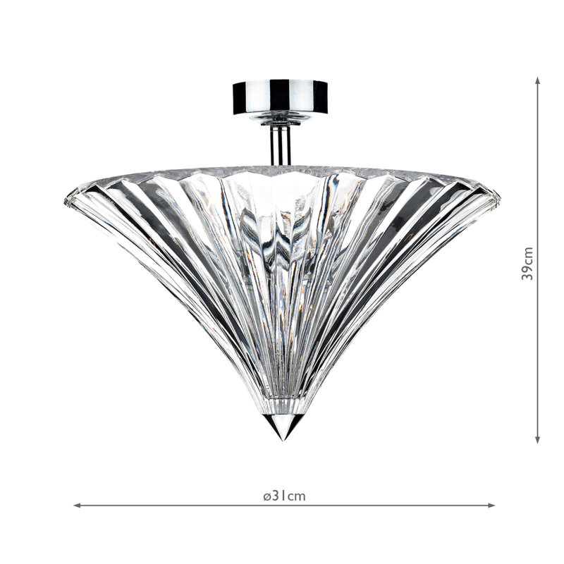 Behne Glass Semi Flush Mount