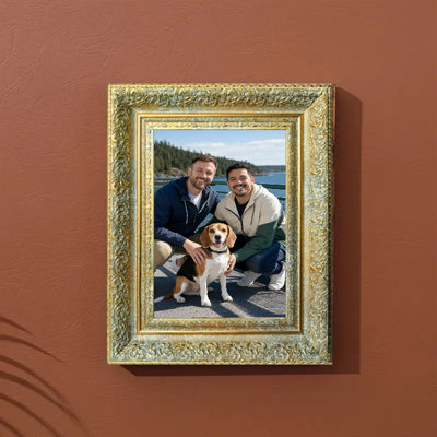 Antique Gold 1PC 11" x 14" Ornate Picture Frame with Home Accent Finish