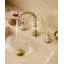 Robinet de lavabo de salle de bain doré 8 po KES avec boyau d'alimentation et 2 poignées avec ensemble de bonde-115997984