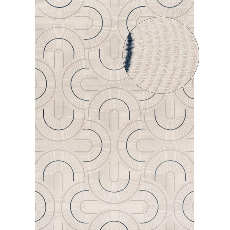 Carmel Modern Arc Cream/Navy Area Rug, Rectangle 240 x 340 cm