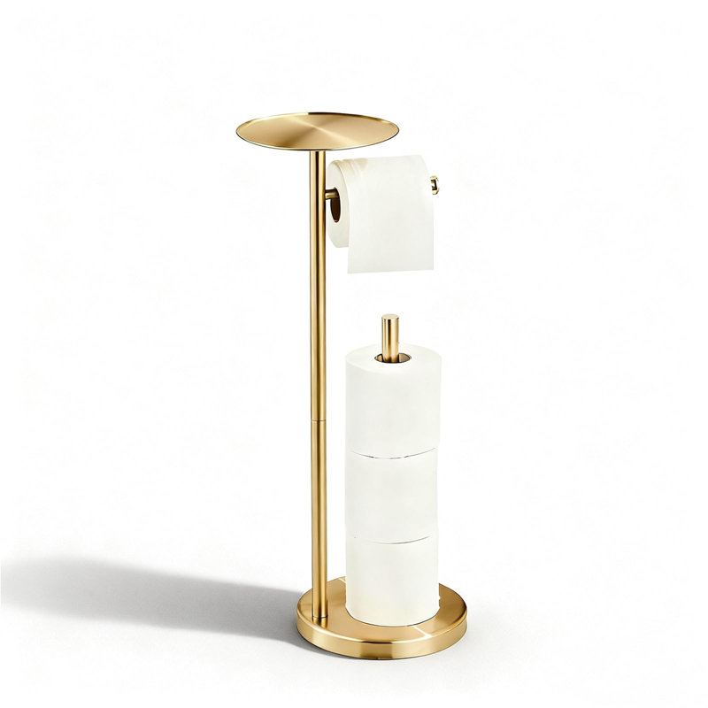 Free Standing Toilet Paper Holder, Rose Gold