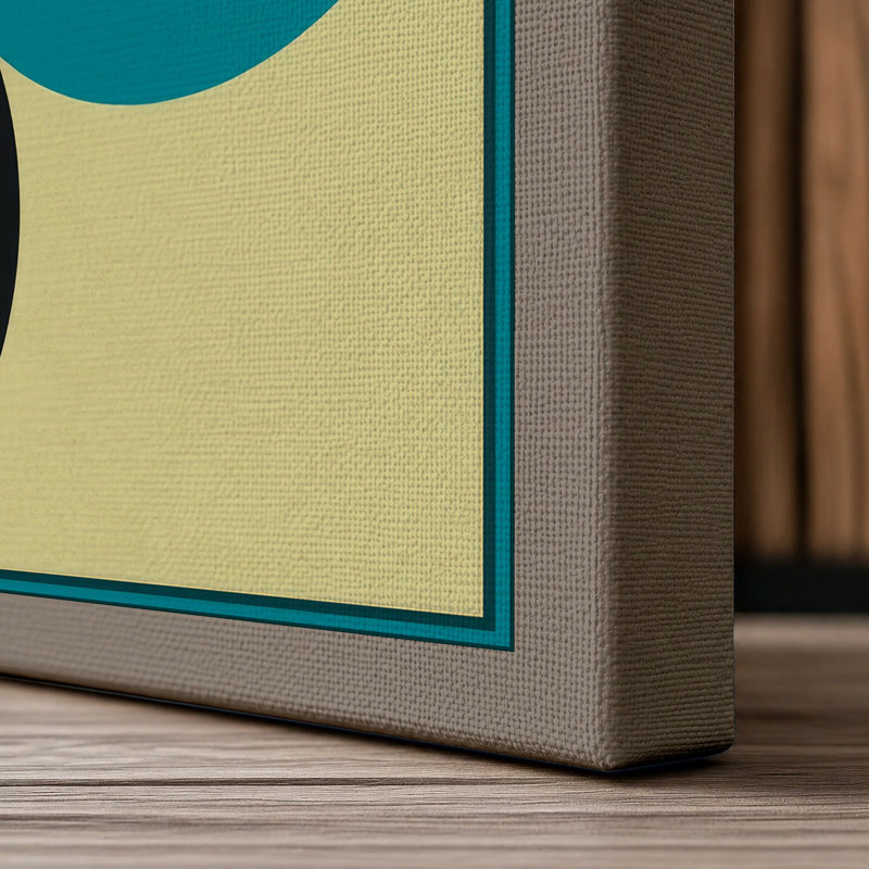 Composition Geometric - Wrapped Canvas, 36x24 - 91.4 x 61.0 cm, Taupe Border
