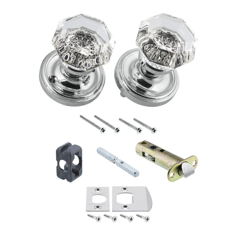 Classic Rosette with Waldorf Door Knob, 2.75", Bright Chrome