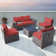 Ensemble de conversation 6 pièces en rotin HDPE toutes saisons avec coussins, accoudoirs extra larges et table basse avec plateau en verre