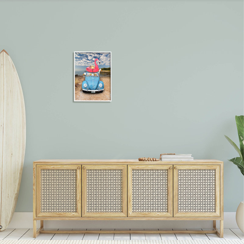 Illustration amusante d'oies giclées par John Hovenstine, H 20 po x l 16 po x P 1,5 po, Giclée encadrée blanc bord de mer