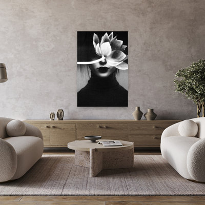 «Elegant Lotus Portrait», impression délicate de fleur de lotus sereine, art mural