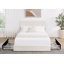 Grand lit plateforme tapissier Livcle Ivory Boucle
