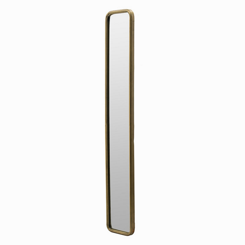 47" X 8" Full Length Mirror With Antique Gold Metal Frame, Long Mirror For Hallway Living Room Bedroom Bathroom