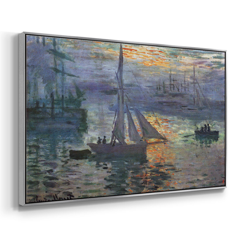 «Sunrise At Sea», reproduction d'art encadrée sur toile par Claude Monet, H 17 po x l 25 po x P 2 po