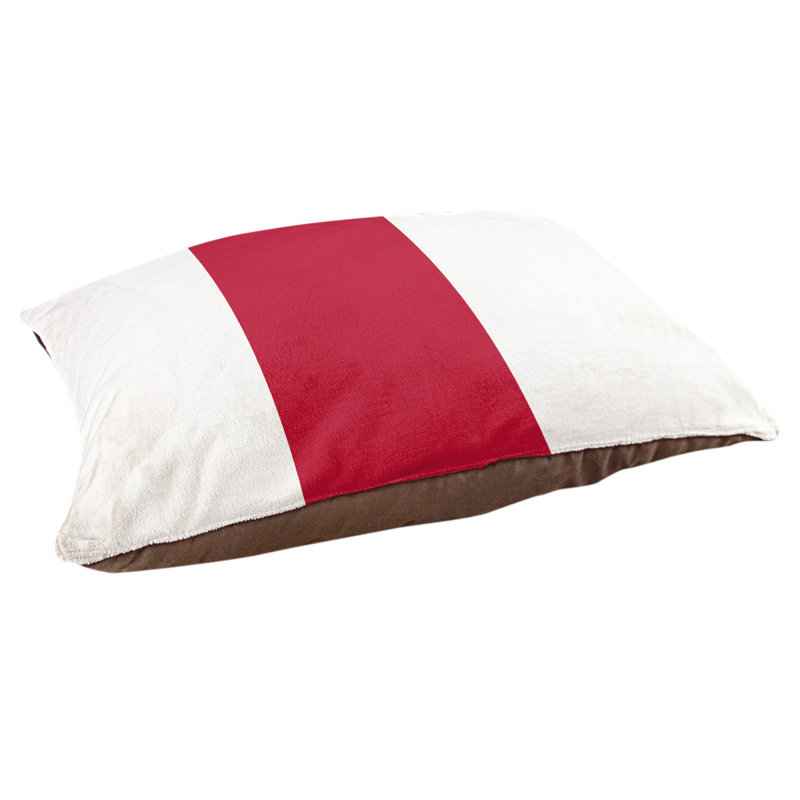 Coussin Ohio Football, Grand (l 40 po x P 30 po x H 6,5 po), Blanc / Rouge