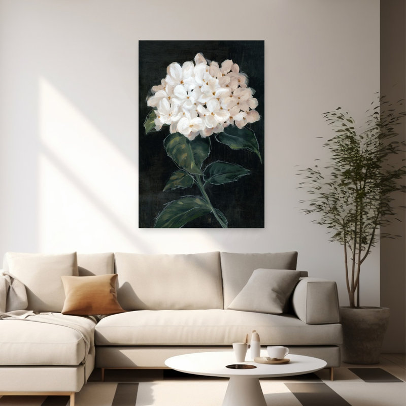 Art contemporain, art floral délicat et élégant, H 60 po x l 40 po