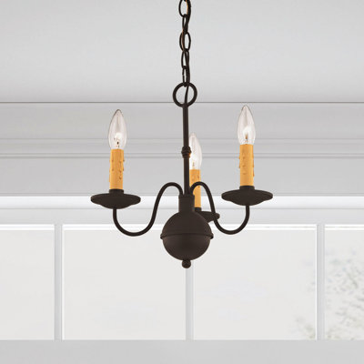 Lustre classique / traditionnel à 3 lumières de style bougie Analysia