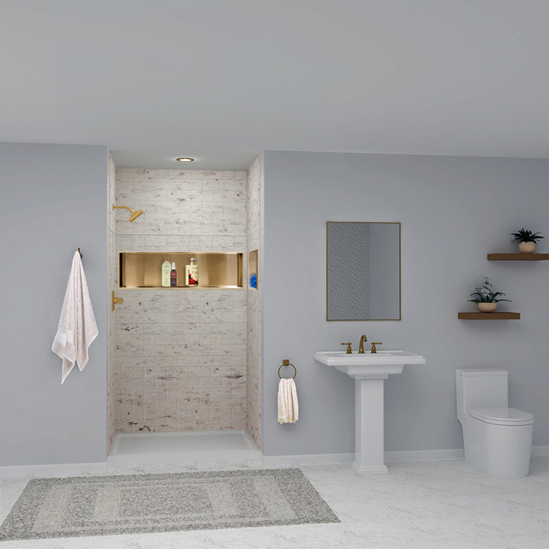SaraMar 48'' Classic Subway Tile Velvet Wall Panel, Sand Creme