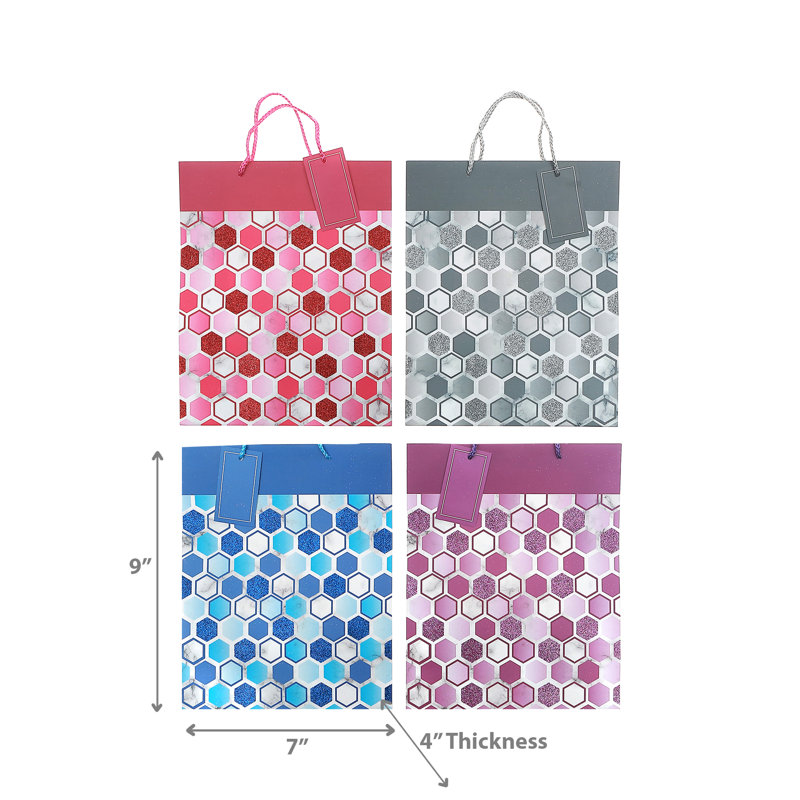 Ensemble de 12 sacs-cadeaux à paillettes assortis