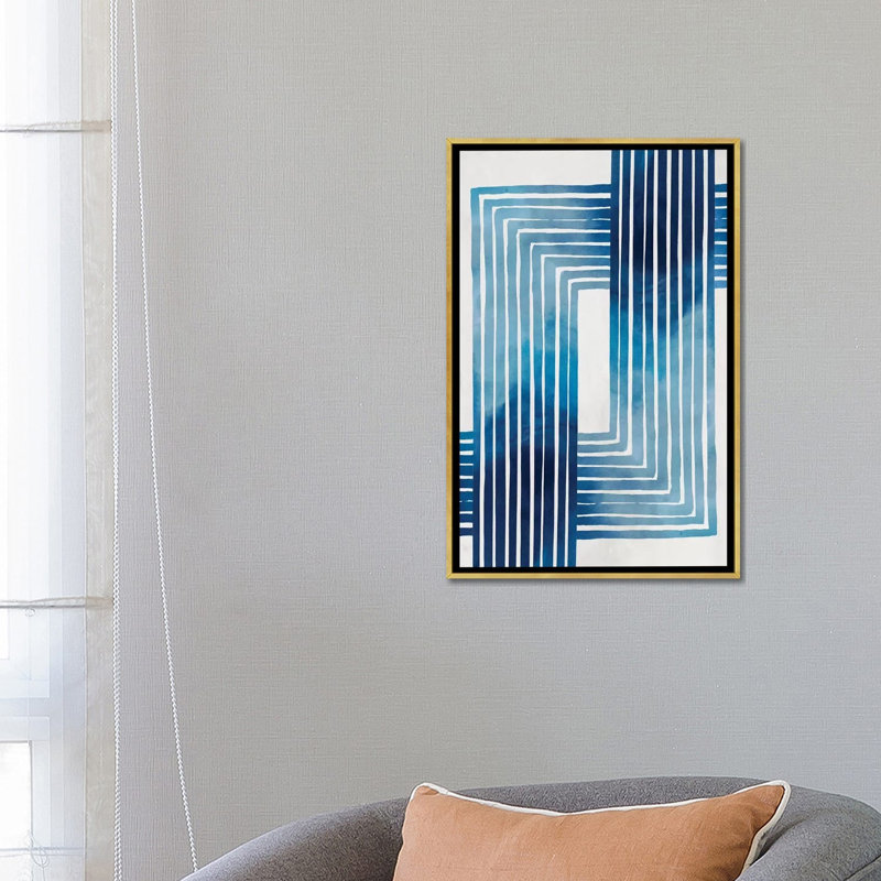 In Unison par Eva watts-impression d’art graphique, H 26 po x l 18 po x P 1,5 po, Toile encadrée d'or, Pas de tapis