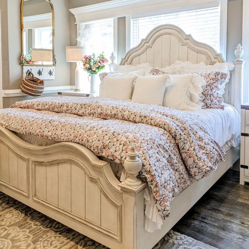 Forevermore Collection Reversible Cotton Duvet Cover Set, Twin Duvet Cover + 1 Sham, Blush