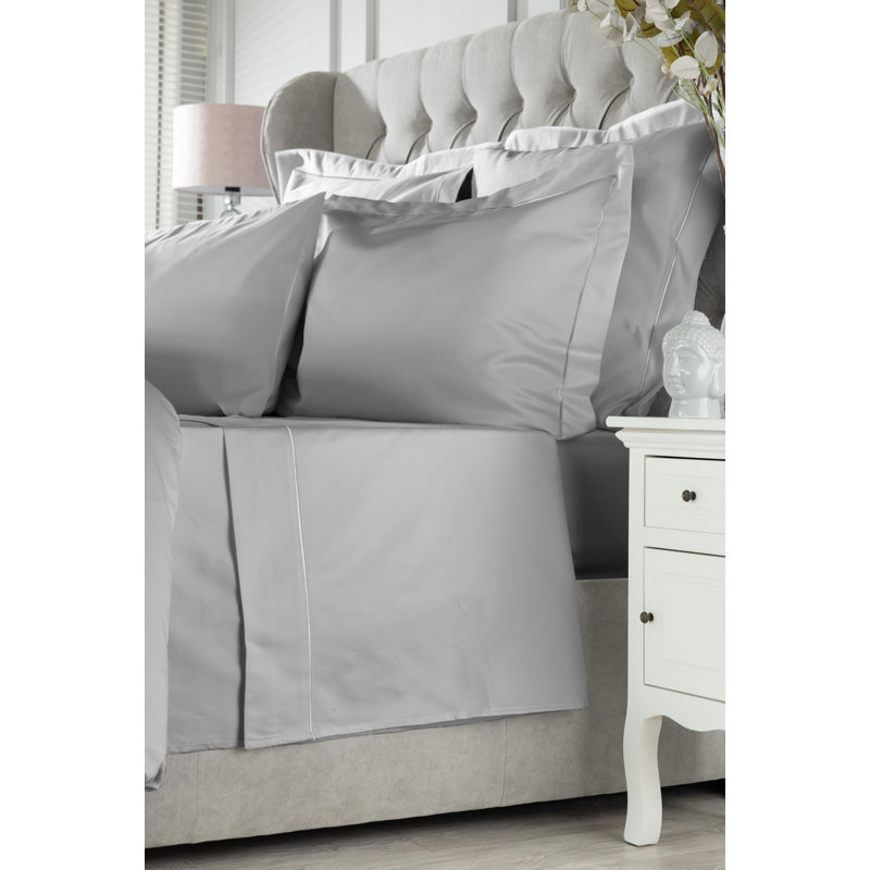 Sateen Flat Sheet, Platinum, Single (178 x 254 cm)