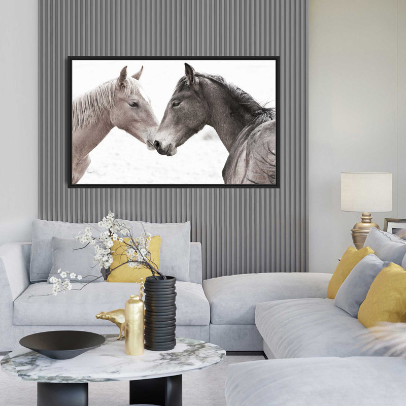 Gentle Herd - Photographie à cadre flottant sur toile, L 43,5 po x H 27,5 po