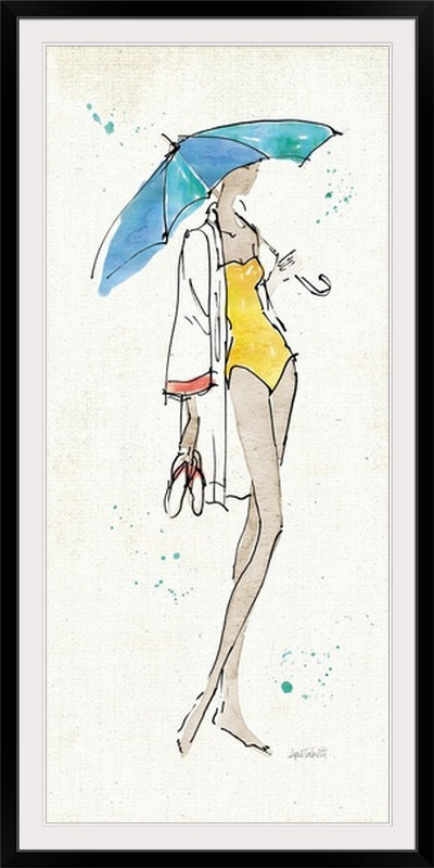 « i color » anne tavoletti, reproduction d’art Beach Divas, H 56 po x l 29 po x P 1 po, Cadre noir
