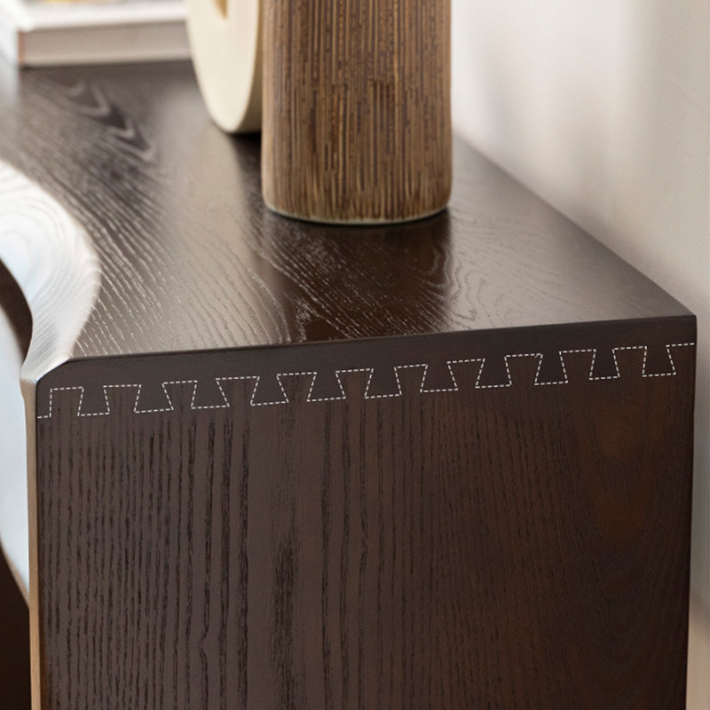 Console Modern Minimalist, Bois brun foncé, H 29,53 po x l 31,5 po x P 11,81 po